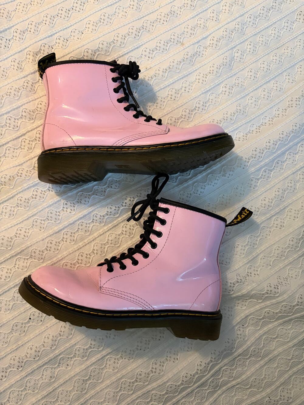 Dr Martens 1460 J Pink Patent Leather Boots Kids 4 Womens 5 EU 36
